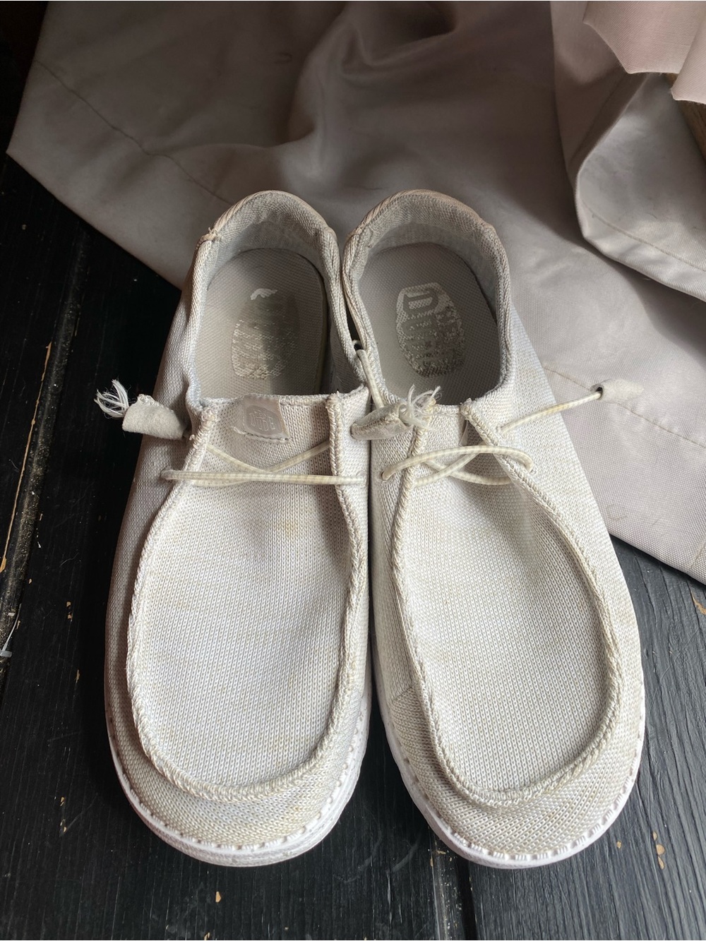 Hey Dude Women's Canvas Slip-On Loafers in Off-White